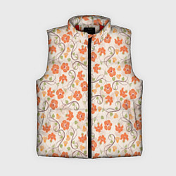 Женский жилет Оранжевый вьюнок, цвет: 3D-красный