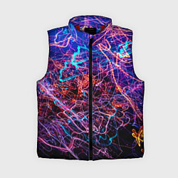 Женский жилет Красочный неоновый паттерн Импрессионизм, цвет: 3D-красный