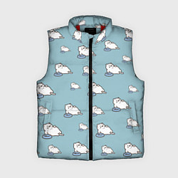 Женский жилет Котик обжорик, цвет: 3D-красный