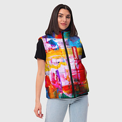 Женский жилет Импрессионизм Лето Абстракция Impressionism Summer, цвет: 3D-красный — фото 2