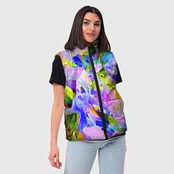 Женский жилет Красочный цветочный узор Весна - Лето 2023 Colorfu, цвет: 3D-черный — фото 2