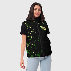 Женский жилет Авокадо avocado брызги, цвет: 3D-черный — фото 2