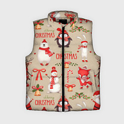 Женский жилет СЧАСТЛИВОГО РОЖДЕСТВА MERRY CHRISTMAS, цвет: 3D-красный