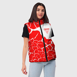 Женский жилет CHICAGO BULLS ЧИКАГО БУЛЛС ТРЕЩИНЫ, цвет: 3D-красный — фото 2