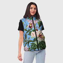 Женский жилет Цветы Сине-Цветочный Букет, цвет: 3D-светло-серый — фото 2