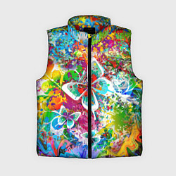 Женский жилет Яркое безумие Бабочки, кляксы, граффити, цвет: 3D-красный
