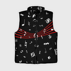 Женский жилет Нотные Знаки с Нотным Станом, цвет: 3D-светло-серый