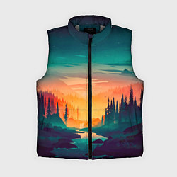 Женский жилет Лес на закате природа