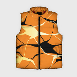 Женский жилет Абстрактные полосы на оранжевом фоне, цвет: 3D-красный