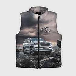 Женский жилет Toyota Land Cruiser 200 среди скал, цвет: 3D-светло-серый
