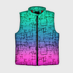 Женский жилет Абстрактный узор на розово-бирюзовом градиентном ф