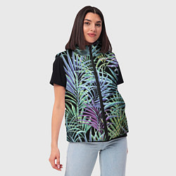 Женский жилет Разноцветные Листья Пальм В Ночных Джунглях, цвет: 3D-красный — фото 2