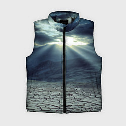 Женский жилет Трещины на земле пустыня, цвет: 3D-черный