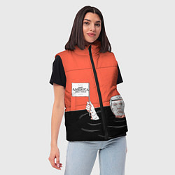 Женский жилет Дональд Трамп - Make America Great Again, цвет: 3D-светло-серый — фото 2