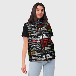 Женский жилет THE TEXTURE OF MUSICAL ROCK BANDS, цвет: 3D-светло-серый — фото 2