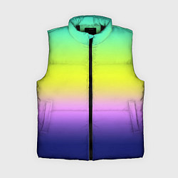 Женский жилет Разноцветный размытый фон градиент, цвет: 3D-черный