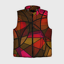 Женский жилет Абстрактный узор в оранжево-красных тонах, цвет: 3D-светло-серый