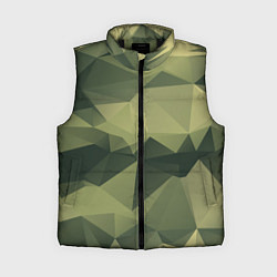 Женский жилет 3д полигоны - камуфляж, цвет: 3D-черный
