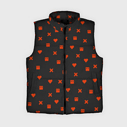 Женский жилет Love Death and Robots red pattern, цвет: 3D-черный
