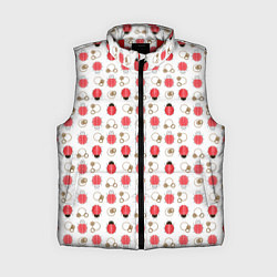 Женский жилет Забавные Божьи коровки на белом фоне, цвет: 3D-красный