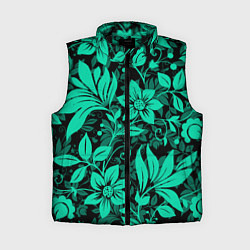Женский жилет Ажурный цветочный летний орнамент, цвет: 3D-черный