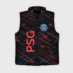 Женский жилет Psg красные синие чёрточки