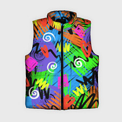 Женский жилет Яркий геометрический принт, цвет: 3D-черный