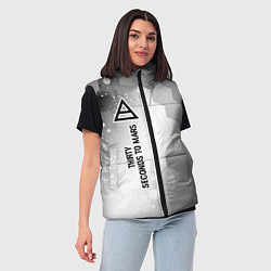 Женский жилет Thirty Seconds to Mars Glitch на светлом фоне, цвет: 3D-черный — фото 2