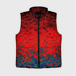 Женский жилет Абстрактный узор мраморный красно-синий, цвет: 3D-красный