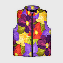 Женский жилет MULTICOLORED PANSIES, цвет: 3D-черный