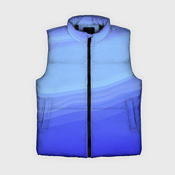 Женский жилет Blue abstract pattern, цвет: 3D-черный