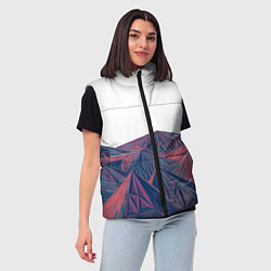 Женский жилет Абстрактные Многоугольные Кристальные Горы, цвет: 3D-красный — фото 2