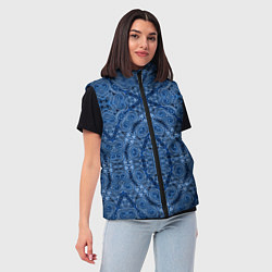 Женский жилет Gray blue ethnic arabic ornament, цвет: 3D-светло-серый — фото 2