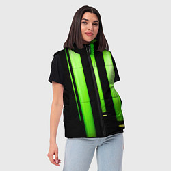 Женский жилет Абстрактные неоновые колбы с кислотой - Зелёный, цвет: 3D-светло-серый — фото 2