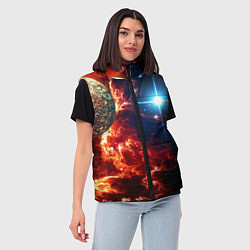 Женский жилет Яркая звезда в космическом пространстве, цвет: 3D-светло-серый — фото 2