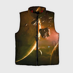 Женский жилет Две планеты в космическом пространстве, цвет: 3D-красный