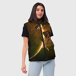 Женский жилет Две планеты в космическом пространстве, цвет: 3D-красный — фото 2