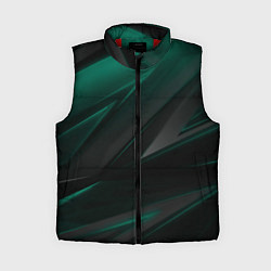 Женский жилет Бирюзовый черный фон, цвет: 3D-красный