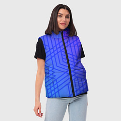 Женский жилет Синий градиент geometry, цвет: 3D-красный — фото 2