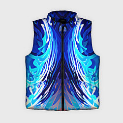 Женский жилет Симметричная абстракция Синие волны