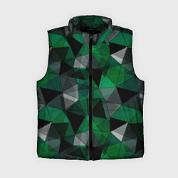 Женский жилет Зеленый, серый и черный геометрический