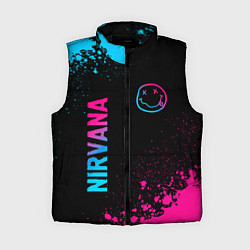 Женский жилет Nirvana - neon gradient: символ и надпись вертикал
