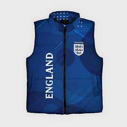 Женский жилет Сборная Англии Синяя Абстракция, цвет: 3D-черный