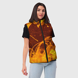 Женский жилет Абстрактные языки пламени из красок, цвет: 3D-красный — фото 2
