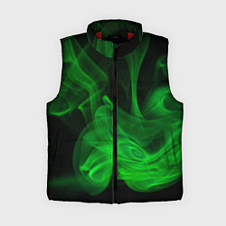 Женский жилет Зелёный абстрактный дым, цвет: 3D-красный