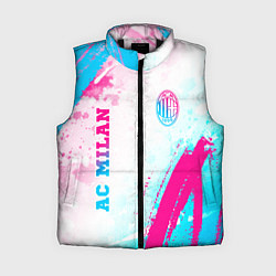 Женский жилет AC Milan neon gradient style: символ и надпись вер, цвет: 3D-черный