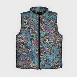 Женский жилет Галлюциногенные узоры, цвет: 3D-черный