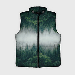 Женский жилет ЗЕРКАЛЬНЫЙ ТУМАННЫЙ ЛЕС, цвет: 3D-светло-серый