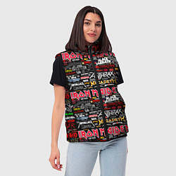 Женский жилет Popular music artists of rock bands, цвет: 3D-черный — фото 2