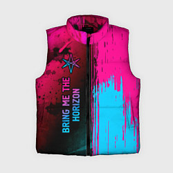 Женский жилет Bring Me the Horizon - neon gradient: по-вертикали, цвет: 3D-черный